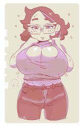 1girls big_breasts brown_hair camila_noceda disney edalv glasses huge_breasts latina mature_female milf mother the_owl_house