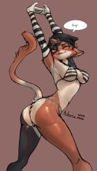 absurd_res anthro armwear ass beanie bedroom_eyes bikini biped black_body black_fur blush breasts brown_body brown_fur bubble_butt calico_cat clothed clothing domestic_cat ear_piercing ear_ring epic_games felid feline felis female female_anthro female_only fortnite fur glistening glistening_body glistening_butt hair hat headgear headwear heart_symbol hi_res inner_ear_fluff looking_at_viewer mammal meow_skulls_(fortnite) multicolored_body multicolored_fur narrowed_eyes noruru3737 pattern_armwear pattern_bikini pattern_clothing pattern_swimwear piercing raised_arm ring_piercing seductive skimpy skimpy_bikini skimpy_swimwear small_waist smug_face solo speech_bubble stretching stretching_arms striped_armwear striped_bikini striped_clothing striped_swimwear stripes swimwear tail tail_tuft tongue tongue_out triangle_bikini tuft white_body white_fur yellow_eyes