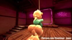 3d animated ass big_balls big_penis blonde_hair futanari mario_(series) pole princess_rosalina self_anal self_fuck shocking_(artist)