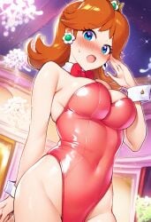 ai_generated alternate_costume bunny_girl bunnysuit female female_only jei_games mario_(series) nai_diffusion nintendo princess_daisy solo stable_diffusion tagme