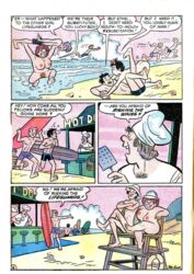 archie_comics beach casual comic english_text ethel_muggs fat female human karlkline lifeguard male nude pale_skin public pussy