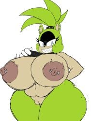 1girls alternate_breast_size anthro big_breasts breasts chubby chubby_female female female_only gigantic_breasts huge_breasts large_breasts momiji_(artist) momijizx nipple_piercing nipples pussy solo sonic_(series) sonic_the_hedgehog_(series) source_request surge_the_tenrec