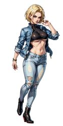 ai_generated android_18 blonde_hair dragon_ball dragon_ball_super dragon_ball_z girl hoeyuga milf