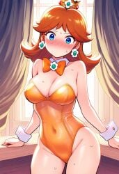 ai_generated alternate_costume bunny_girl bunnysuit female female_only jei_games mario_(series) nai_diffusion nintendo princess_daisy solo stable_diffusion tagme