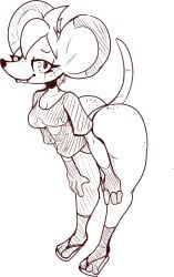 animal_crossing ass bella_(animal_crossing) blush bottomless breasts female freckles huge_ass nintendo sirphilliam thick_thighs video_games wide_hips