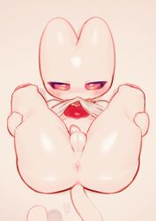 anus ass ass bedroom_eyes cat_ears cat_humanoid cat_tail catboy daaango6009 feline heart heart hibiscusemote legs_up male male_only moba_(artist) penis red_eyes scarlet_eyes shiny_skin shirt shirt_lift shirt_up small small_male small_penis tail white_body white_skin