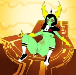 anal anus bottomless cosmic cum dildo female_only green_skin lord_dominator wander_over_yonder