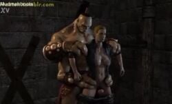 1boy 1girls 3d animated big_breasts big_penis blonde_hair clothed female from_behind goro mortal_kombat rape rrostek screaming sonya_blade sound tagme video voice_acted