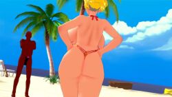 android_18 animated beach bikini cheating codeyumi cuckold dark-skinned_male dragon_ball_super dragon_ball_z huge_breasts huge_cock interracial koikatsu monokini netorare no_sound ntr tagme video walking