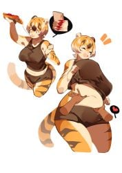 big_breasts breasts chubby female furry huge_breasts mx99926 tagme thick_thighs tiger tiger_girl wide_hips