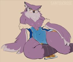 anthro avian big_breasts breasts cleavage female furry owl saintsucrose tagme thick_thighs wide_hips