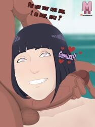 big_penis blue_hair boruto:_naruto_next_generations cheating cheating_girlfriend cheating_wife choking choking_on_cock cock dark-skinned_male dark_skin dialogue happy hyuuga_hinata interracial interracial_sex masterhookhentai naruto naruto:_the_last naruto_(classic) naruto_(series) naruto_shippuden neckjob outdoors outside raikage smile smiling text