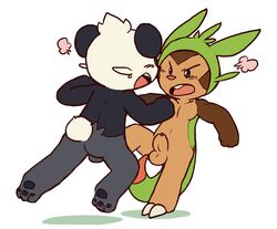 angry balls chespin erection fight male male_only nintendo oob pancham penis pokémon video_games