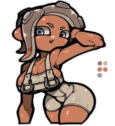 agent_8_(side_order) agent_8_(splatoon) big_ass big_breasts fully_clothed nintendo omoitukan2 splatoon