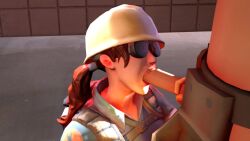 1boy1girl 3d animated animation blowjob clothed engineer engineer_(team_fortress_2) femengineer glasses go_fuck_yourself helmet mr_moles_34 naked no_sound open_mouth penis ponytail rule_63 selfcest source_filmmaker tagme team_fortress_2 video video_games