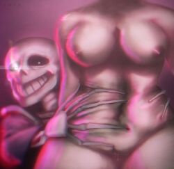 belly big_breasts fur furry pussy pussy_juice sans skeleton thick_thighs toriel undertale