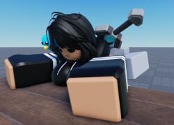 1boy1girl 3d baseplate black_hair breasts female human roblox robloxian table_sex tagme vaginal zhar1f09