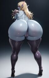 1girls ai_generated ass_focus big_ass blonde_hair elf elf_female female female_only red_eyes sylvanas_windrunner thick_thighs undead_(warcraft) undead_elf undead_female world_of_warcraft