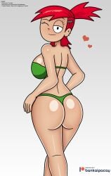 bankaipacay big_ass big_booty big_butt booty foster's_home_for_imaginary_friends frankie_foster green_bikini red_hair sideboob winking_at_viewer