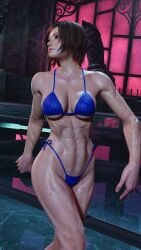 1girls alluring alternate_body_type asian asian_female athletic_female bare_legs bikini blue_bikini brown_eyes brown_hair cleavage envy15re2lm female_abs fit_female kazama_asuka mod muscular_female namco sexy strutting tekken tekken_7 tekken_8 tekken_tag_tournament_2 underboob