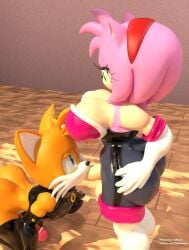 1futa 1male 3d alternate_version_at_source alternate_version_available amy_rose amy_the_bat big_breasts big_penis blender blowjob femboy futa_on_male futanari gloves grabbing_hair kneeling mukir rouge_the_bat_(cosplay) sonic_(series) sonic_the_hedgehog_(series) tails tails_the_fox thigh_boots twink