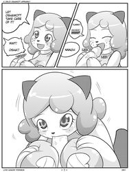 anthro anthrofied basketgardevoir big_breasts blush breasts comic female human male nintendo oral oshawott paizuri penis pokemon pokemon_(species) shell straight tagme trainer uncensored