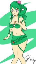 2d 2d_(artwork) 2d_artwork blush blush_lines blushing blushing_at_viewer bra breasts clothed_female cute cute_face drill_hair dryad dryad_(terraria) dryad_girl el_clive_(edited) el_clive_was_here female female_focus female_only flower_in_hair green_clothes green_hair henryauyong highres image light-skinned_female light_skin looking_at_viewer midriff purple_eyes skirt slim_waist solo solo_female solo_woman tagme terraria terraria_fanart thehallowunderground video_game vines woman woman_focus woman_in_suit woman_only