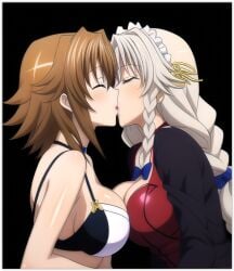 2females ai_generated daughter-in-law grayfia_lucifuge high_school_dxd lesbian_couple lesbian_kiss lesbian_sex mother_in_law venelana_gremory yuri