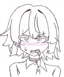 ahe_gao ahe_gao ahegao_face blush ellen_joe greasydonut pencil_(artwork) sketch yourfriendonut