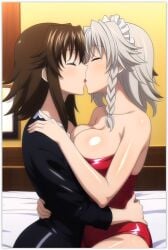 2female 2females ai_generated daughter-in-law grayfia_lucifuge high_school_dxd lesbian_couple lesbian_kiss lesbian_sex mother-in-law venelana_gremory yuri