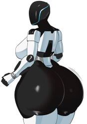 1girls ass big_ass bottom_heavy breasts bubble_butt dat_ass fat_ass female female_only huge_ass large_ass looking_at_viewer looking_back massive_ass optimus_(tesla) robot robot_girl solo thick_ass white_background ytrall