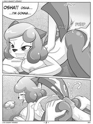 anthro basketgardevoir big_breasts blush breasts clothes comic cum cum_on_body female human male nintendo nipples oshawott penis pokemon pokemon_(species) pussy sex shell straight tagme trainer uncensored