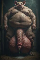 1boy 1male ai_generated anthro anthro_only balls ballsack barn belly big_balls big_belly big_glans big_penis excessive_precum farm fat fat_male front_view furry furry_only furrypornaddiction glans hog hooves horror huge_balls huge_belly huge_cock hyper hyper_balls inside male male_only moobs morbidly_obese morbidly_obese_male navel nightmare_fuel nightmare_husbando nipples obese obese_male penis pig precum saggy_balls sus_(pig) sweat sweatdrop sweating sweaty tan_body tan_skin thick_thighs ugly ugly_bastard ugly_man vein veiny veiny_balls veiny_penis wide_hips