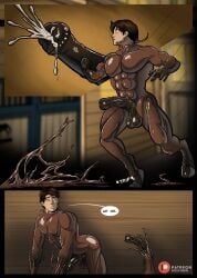 animal_genitalia animal_penis anthro big_muscles big_tongue biped black_hair bodily_fluids cum cumshot ejaculation equid equine equine_genitalia equine_penis flared_penis genital_fluids genitals glans goo_transformation hair half-erect hi_res hooves horse human human_to_anthro humanoid_genitalia kahlua_dragon male mammal medial_ring muscular muscular_anthro muscular_human muscular_male nude_anthro nude_human nude_male penis solo species_transformation transformation vein veiny_penis