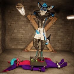 1:1 3d_(artwork) 4k absurd_res animal_genitalia animal_penis anthro anthro_on_anthro arms_tied ball_gag ball_squeeze balls biped black_body black_boots black_claws black_clothing black_footwear black_fur black_shoes blender_(artwork) blender_cycles blindfold blue_body blue_fur blue_penis bodily_fluids bondage bondage boots bound canid canine canine_genitalia canine_penis canis claws clothed clothing cock_and_ball_torture crush cum cum_drip cum_dripping_from_penis cum_on_feet cum_on_penis depth_of_field digital_media_(artwork) dominant dragonplayer dragonplayer_(character) dripping duo erection feet foot_fetish foot_play footwear fox fur gag gagged genital_fluids genital_torture genitals grey_body grey_fur hair hi_res hindpaw inside jacket jex jexouium knot leather leather_boots leather_clothing leather_footwear leather_jacket leather_legwear leather_thigh_highs leather_topwear legs_tied legwear lying lying_on_ground male male/male mammal mccheese178 multicolored_body nude on_ground open_mouth orgasm pain pawpads paws penis penis_squeeze reflection rexouium sex sex_dungeon shoes slim slim_anthro slim_male slim_sub smile standing standing_on_another stepped_on submissive submissive_male tail teeth thigh_highs toe_claws toes topwear torture trampling white_body white_fur