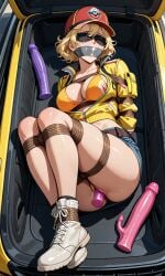 ai_generated blindfolded bondage bound cindy_aurum damsel_in_distress female femsub final_fantasy final_fantasy_xv restrained tape_gag tied tied_up vibrator vibrator_in_pussy