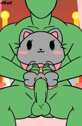 4ball animated cum_in_pussy feline furry_female green_body grey_fur humanoid tagme vaginal_penetration video zoophilic