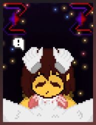 1boy 1girls asriel_dreemurr big_breasts big_penis breasts cum cum_in_mouth cumming cumming_in_mouth disembodied_hands fellatio frisk furry holding_head penis penis_in_mouth pixel_art self_upload undertale undertale_(series) zixy