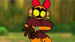 animated big_breasts big_ears bouncywild color heartless jaysonguzman567 kingdom_hearts loop looping_animation monkey monkey_girl music tagme video yellow_eyes