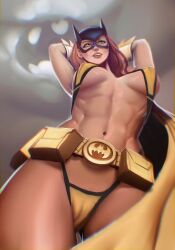 1girls barbara_gordon batgirl batman_(series) bikini bounder breasts crop_top dc dc_comics female female_only loginovls panties pussy solo superheroine