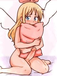 beachepisode blonde_hair crimvael full-package_futanari futanari ishuzoku_reviewers nude penis testicles