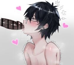 2boys amachihiro_(artist) big_black_cock big_penis black_hair black_penis blowjob blowjob_face blue_eyes blush censored censored_penis crying crying_with_eyes_open cum cum_in_mouth cum_inside dark_skin dark_skinned_male dark_skinned_penis forced gay gay_male gay_sex glasses half_body heart heart-shaped_pupils light-skinned_male light_skin luni luni_(lunime) lunime male male/male male_only nude nude_male oral oral_sex twink yaoi