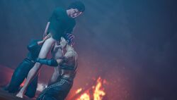 1boy 1boy2girls 2girls 2girls1boy 3d 3d_(artwork) 3d_model asian_female blowjob caucasian_male clothed clothed_sex dbd dead_by_daylight eating_ass female female_rimming_male ffm_threesome interracial jane_romero latina looking_pleasured male milf oral pants_down pleasure_face rimjob rimming rimming_male steve_harrington straight stranger_things tagme threesome yui_kimura
