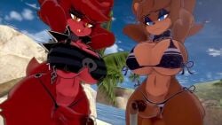3d 3futas areolae arms_behind_back arms_up big_breasts bikini bottomless brown_body bunny_ears bunny_girl clap clap_(sound_effect) clapping clapping_ass clapping_butt clapping_cheecks clapping_cheeks close-up double_fellatio fellatio fexa fexa_(cryptia) fexa_(cryptiacurves) five_nights_at_freddy's fnaf foxy_(fnaf) freddy_(fnaf) fredina's_nightclub fredina_(cally3d) frenni_(cryptia) frenni_(cryptiacurves) frenni_fazclaire from_behind futanari huge_breasts intersex music nipple_piercing piercing pov precum precum_drip red_body sloppydragons sound standing tagme tagme_(character) tail taker_pov thick_thighs twerking underboob video voice_acted vrchat wide_hips