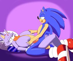 1boy 1girls balls blaze_the_cat blue_fur breasts breasts_bigger_than_head color feline female furry gigantic_breasts hedgehog huge_breasts hyper_breasts hyper_penis male mammal oral paizuri penis sonic_(series) sonic_the_hedgehog superbunnygt turboranger