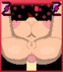 ! 1girls ahia_(yazu) anal anal_insertion anal_sex areolae ass big_ass big_breasts big_butt breasts female legs legs_up nipples penis penis_in_ass pixel_art pussy self_upload undertale undertale_(series) zixy zixy_oc