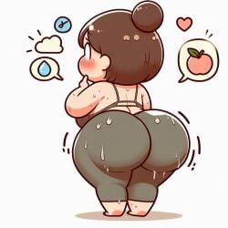 1girls ai_generated ass curvy_female dat_ass fat fat_ass female yoga yoga_pants