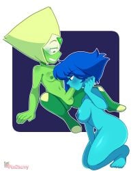 1futa 1futa1girl 1girls 2023 5_fingers abstract_background blue_body blue_skin cartoon_network cherrypix commission digital_media_(artwork) fellatio female futanari gem_(species) green_body green_skin intersex lapis_lazuli_(steven_universe) oral peridot_(steven_universe) small_breasts steven_universe tagme