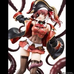 1girls ai_generated eyepatch female figure figurine hololive hololive_fantasy hololive_japan houshou_marine imminent_rape light-skinned_female light_skin nokoangel pirate pirate_hat red_eyes red_hair skirt tentacle virtual_youtuber