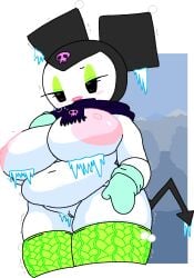 big_breasts big_tits breasts cassettedream cold dream-cassette freezing hoshime icicles kuromi mittens sanrio scarf tits winter winter_scarf